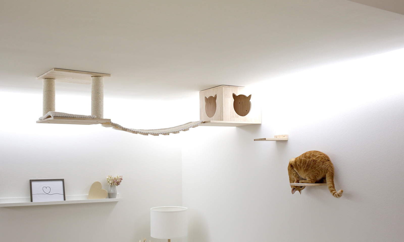 Kerbl Cat Scratch Top parete arrampicata gatto legno 5 pezzi