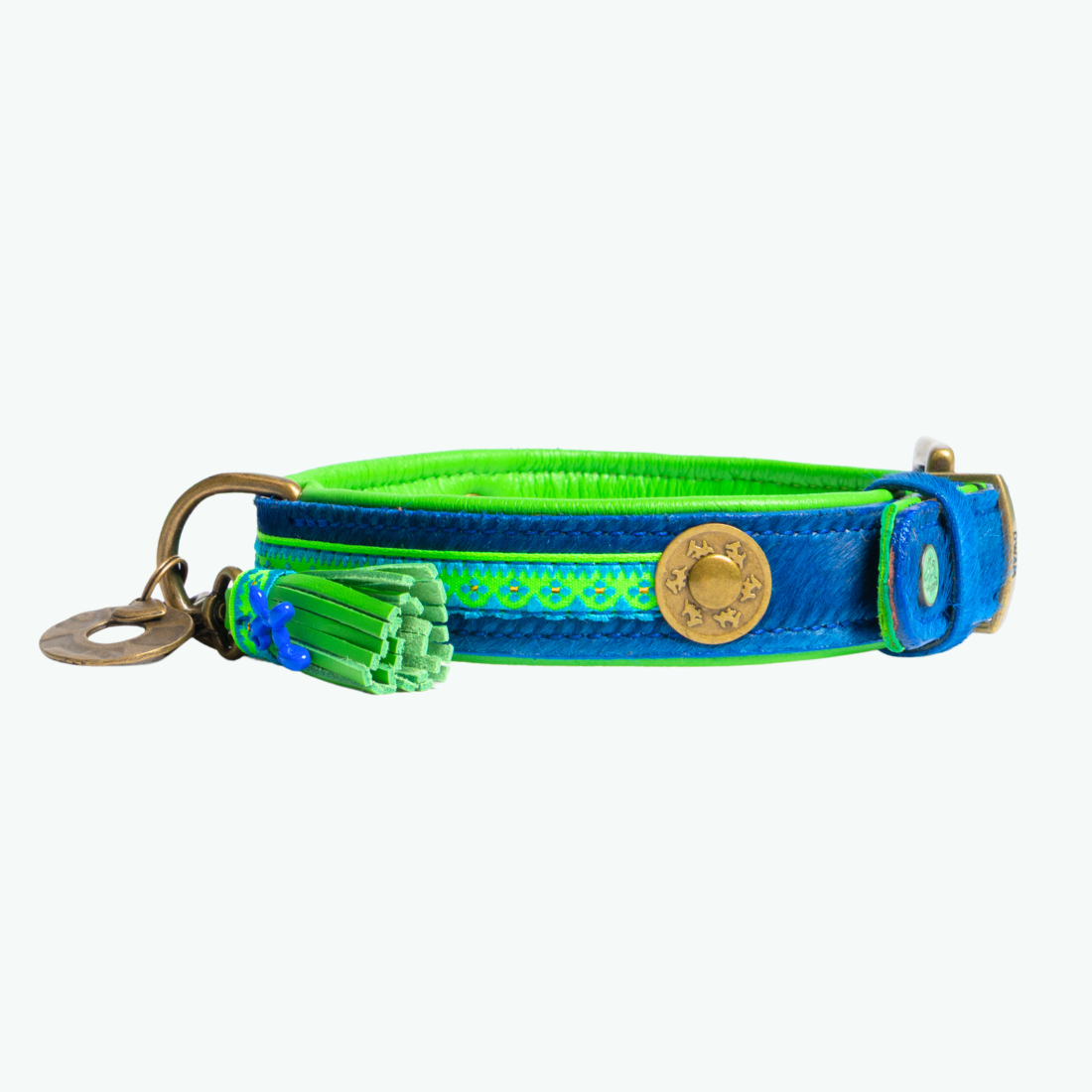 Dog with a Mission Zula collare cane L blu verde 40-47 cm