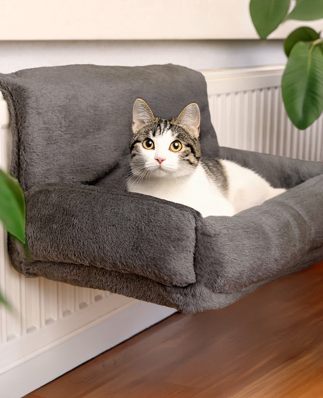 Lionto Katzenbettchen amaca gatto termosifone 55x36 cm beige