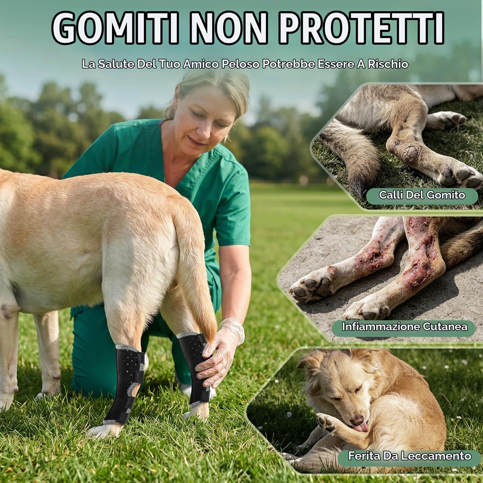 Ohcozzy Ginocchiere per Cani tutore ginocchio S 2 pezzi