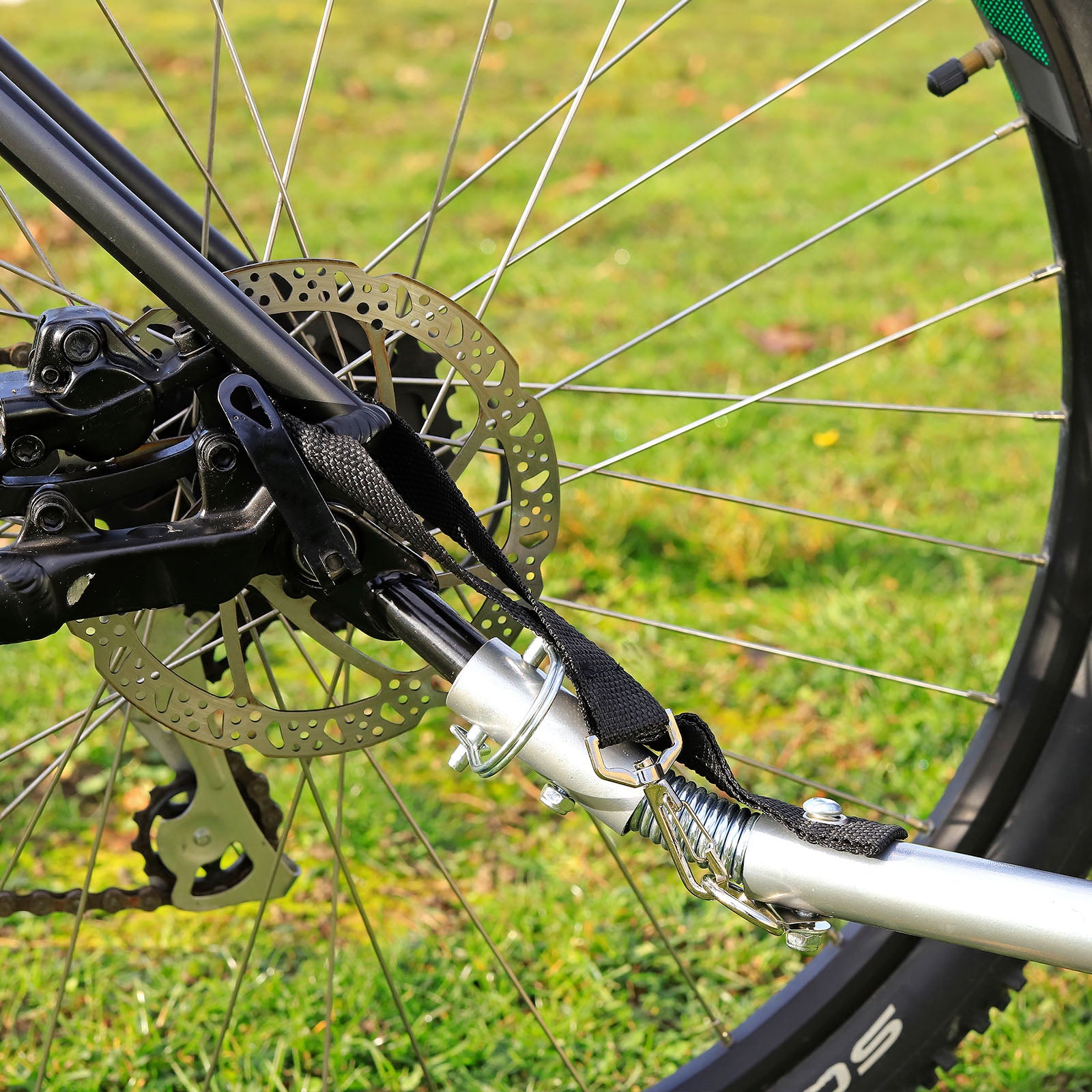 Lionto Hunde-Spaziergang attacco rimorchio bici cane acciaio nero