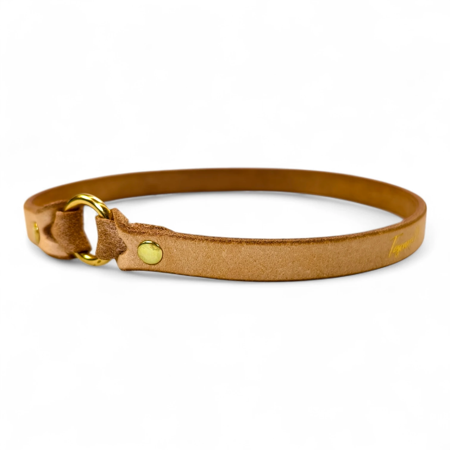 Toscani Cuoio Collare porta medaglietta cuoio 13mm leggero