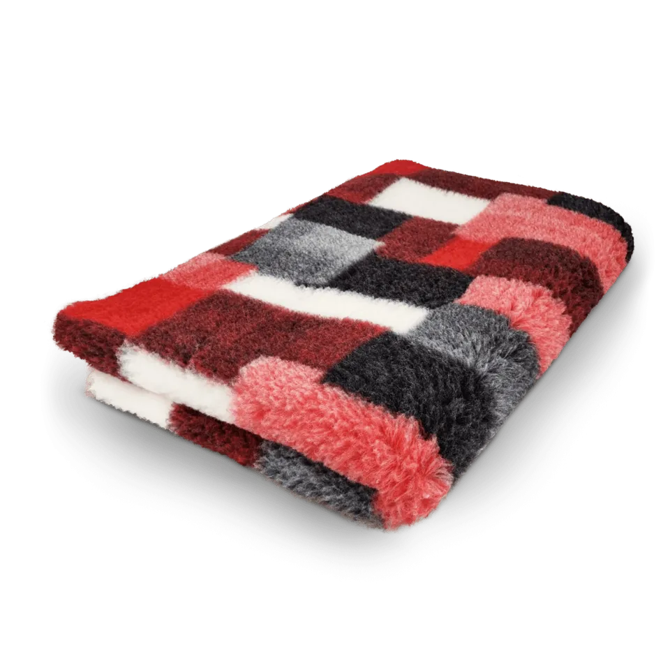 Toscani Vet Bed tappeto animali quadrati rossi pelo 28 mm