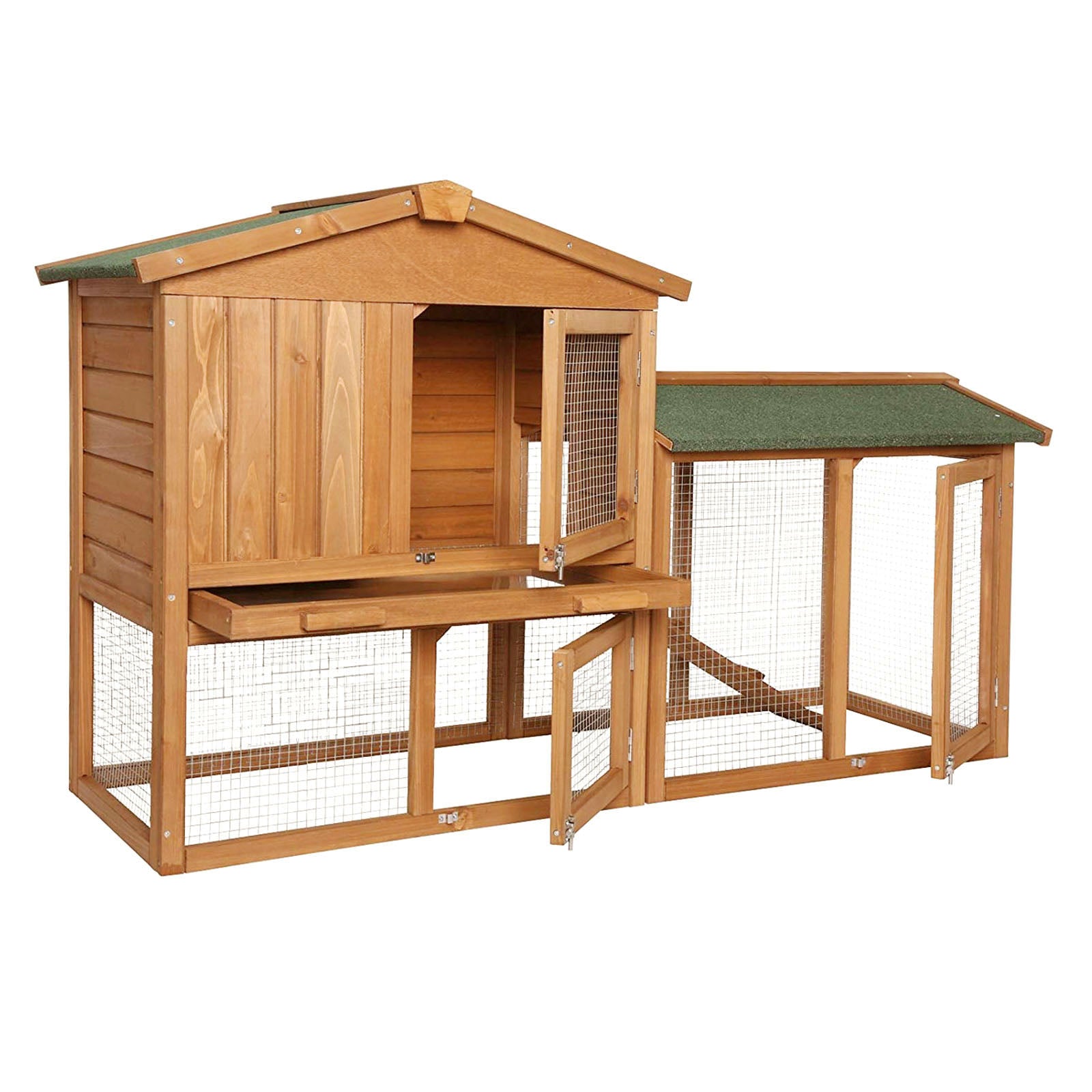 Lionto Conigliera da Esterno 147x52x85 cm Legno 2 Piani