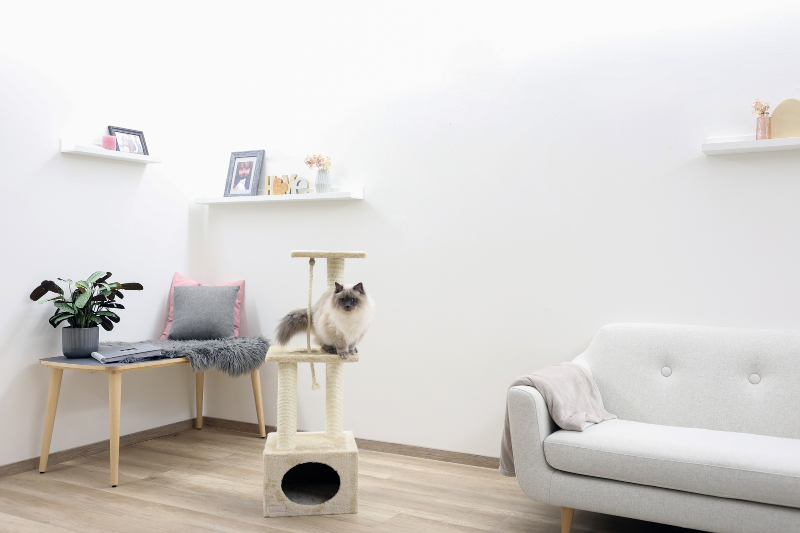 Kerbl Platin Pro Albero Tiragraffi per Gatti con Cuccia Sisal