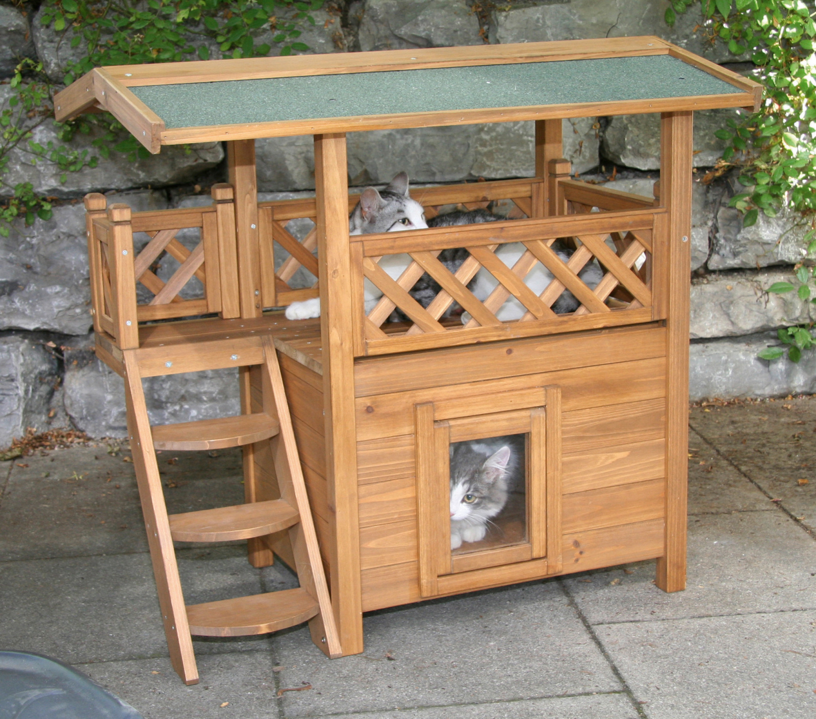 Kerbl Pet Cat Lodge casetta gatto esterno legno veranda
