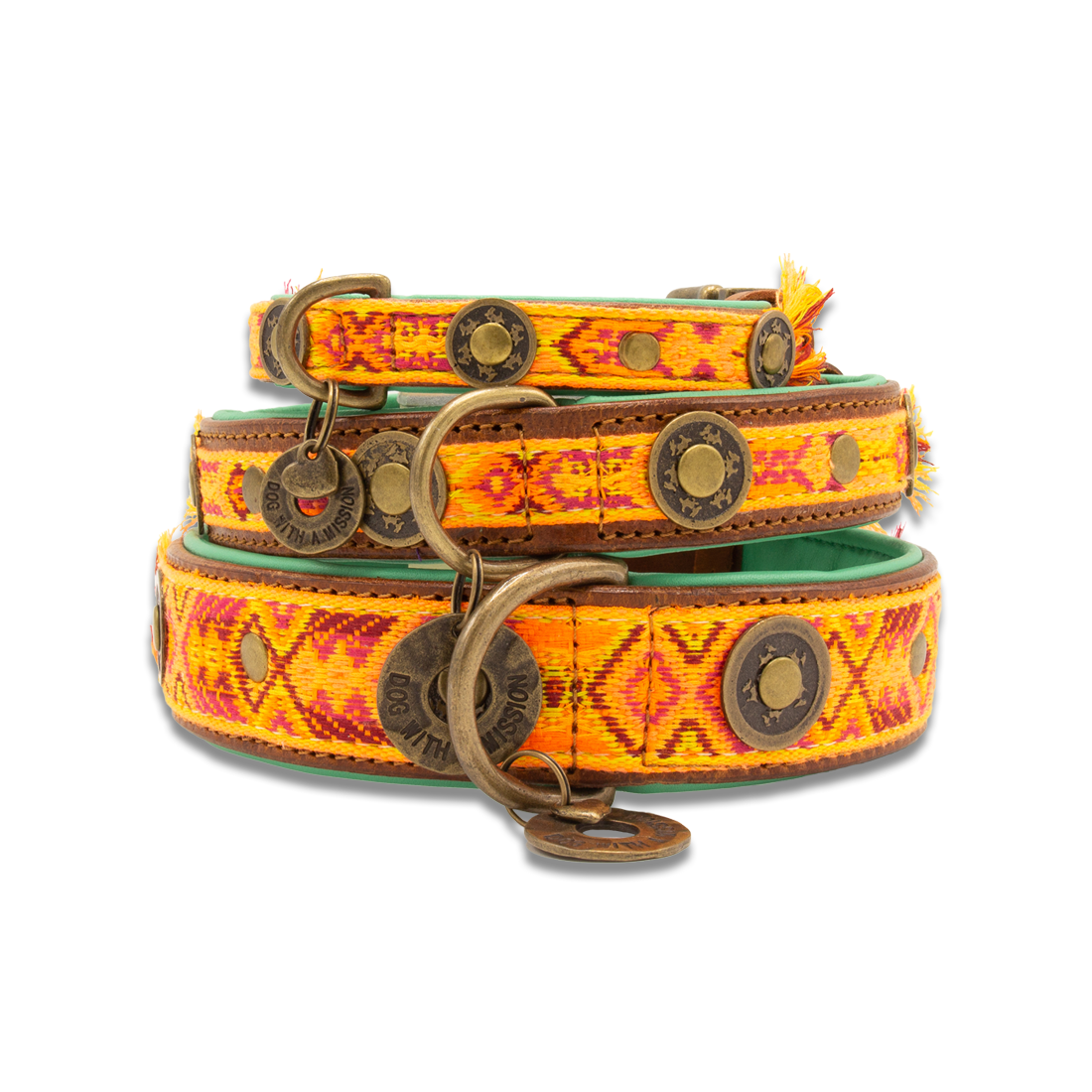 Dog with a Mission Boho Chica collare cane pelle XL arancione 48-57cm