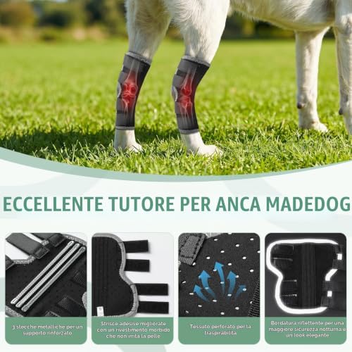 Ohcozzy Ginocchiere per Cani tutore ginocchio S 2 pezzi