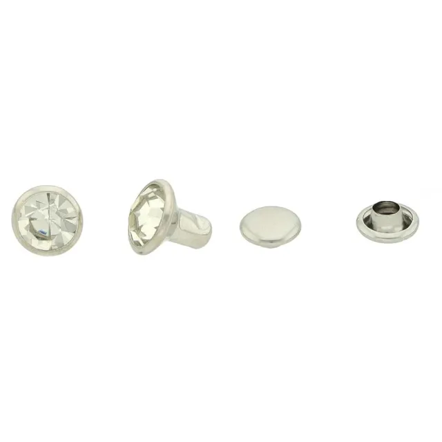 Toscani Rivetti e borchie Rivetti strass trasparente argento 7mm