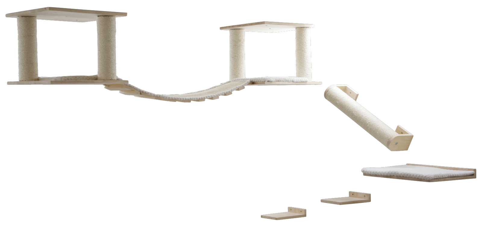 Kerbl Pet Top XL tiragraffi gatto parete legno 5 pezzi