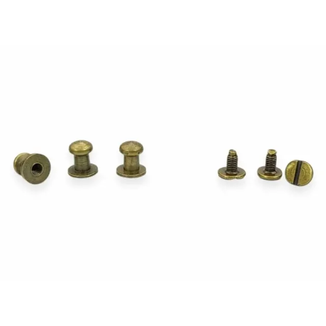 Toscani Rivetti Gemelli oro antico zinco testa 6mm
