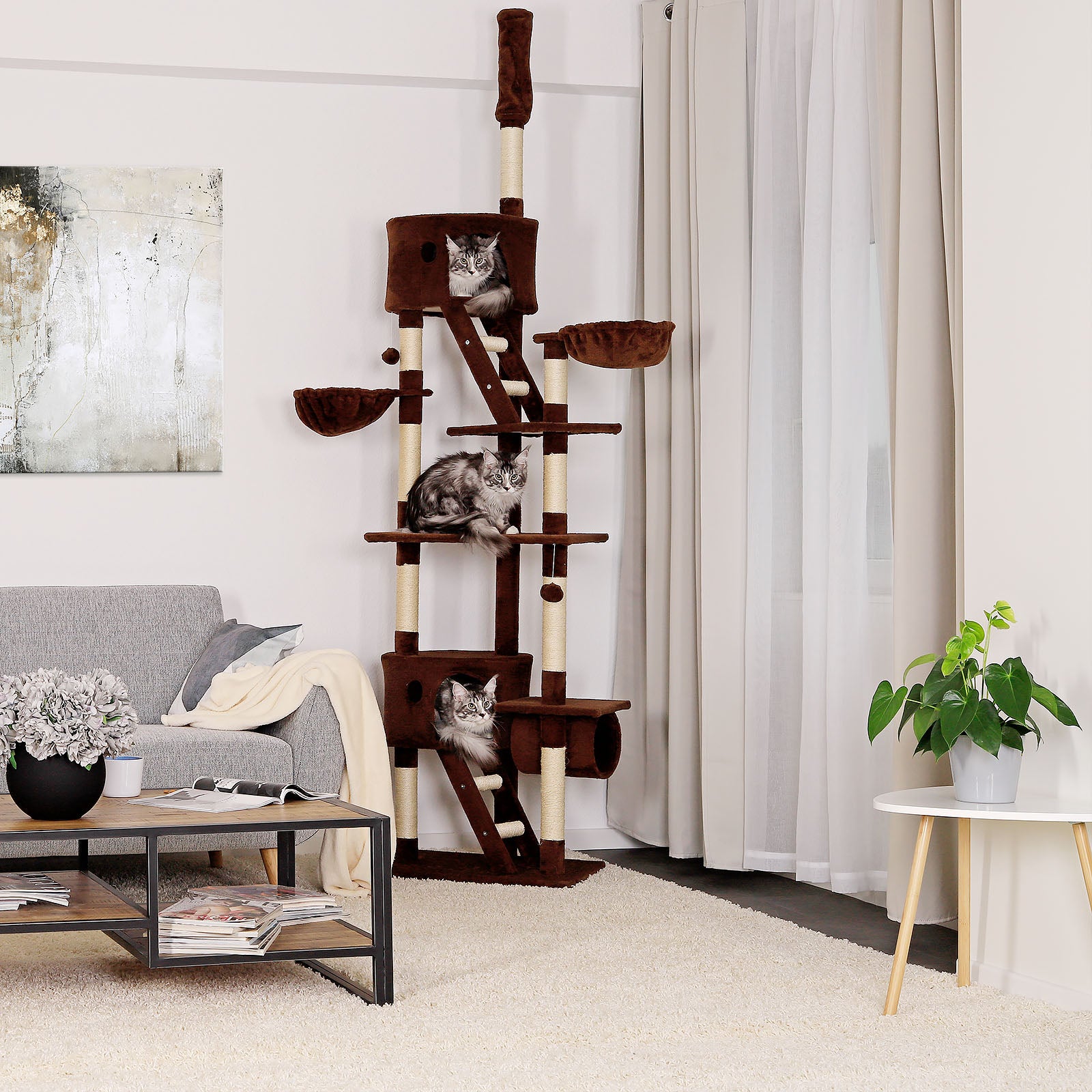 Lionto Katzenkratzbäume tiragraffi XXL 230-250 cm beige