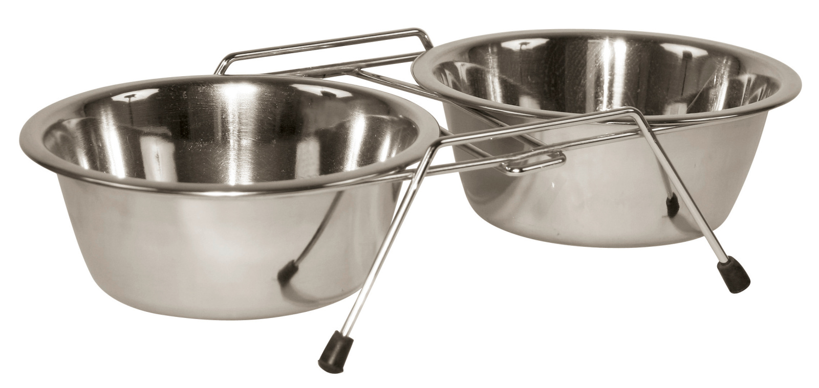 Kerbl Pet Twin Bowl Stand doppia ciotola inox con supporto