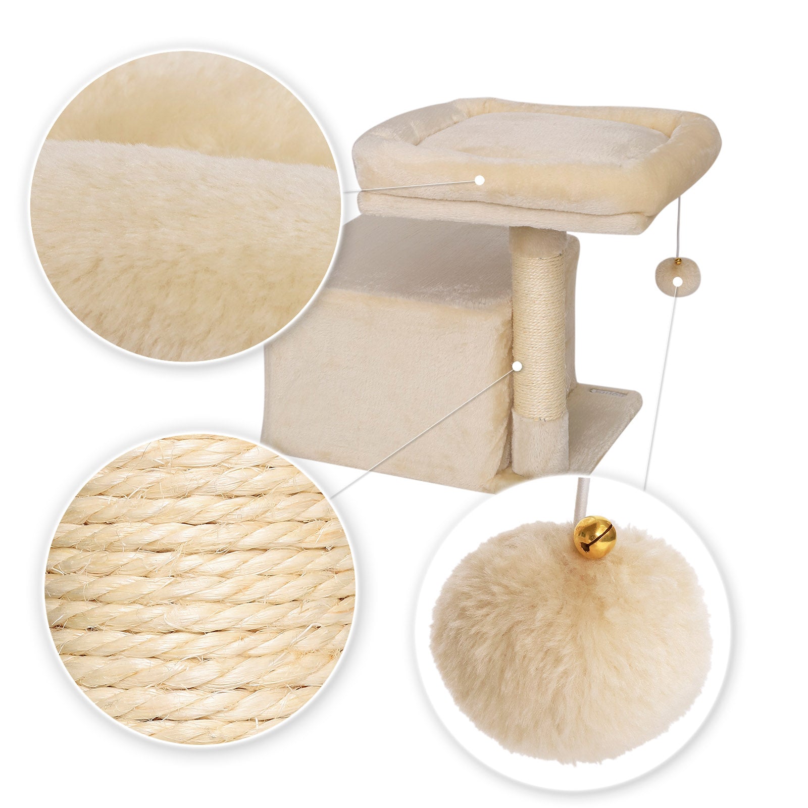 Lionto Katzenkratzbäume tiragraffi gatto 50 cm grigio sisal