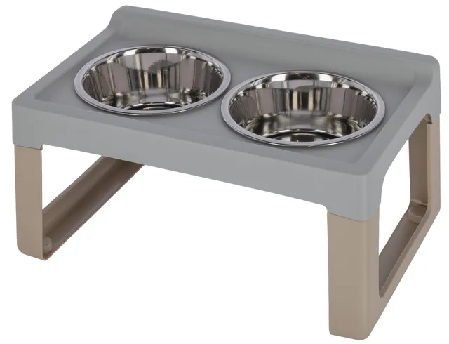 Kerbl Pet Lifter Feeding Bar ciotola doppia rialzata acciaio