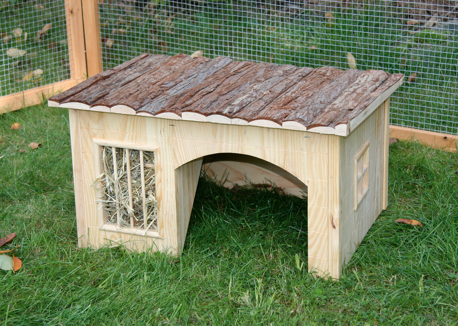 Kerbl Nature casetta roditori legno con rastrelliera fieno