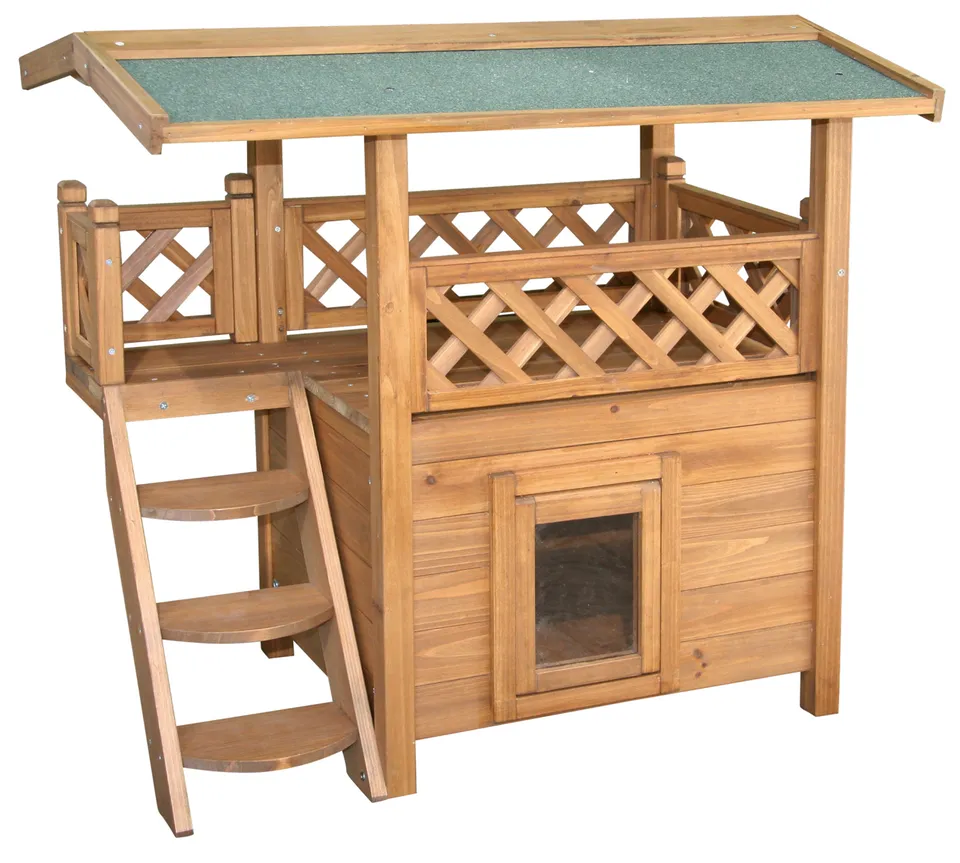 Kerbl Pet Cat Lodge casetta gatto esterno legno veranda