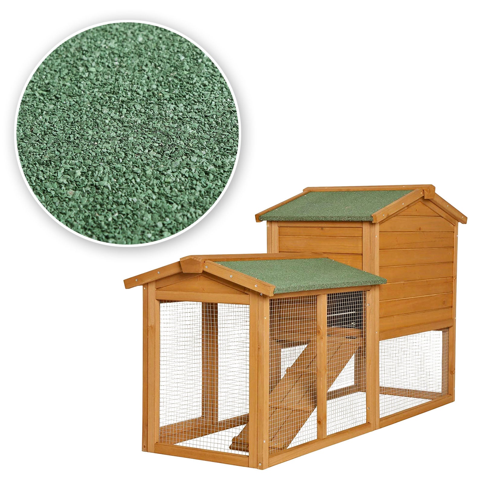 Lionto Conigliera da Esterno 147x52x85 cm Legno 2 Piani