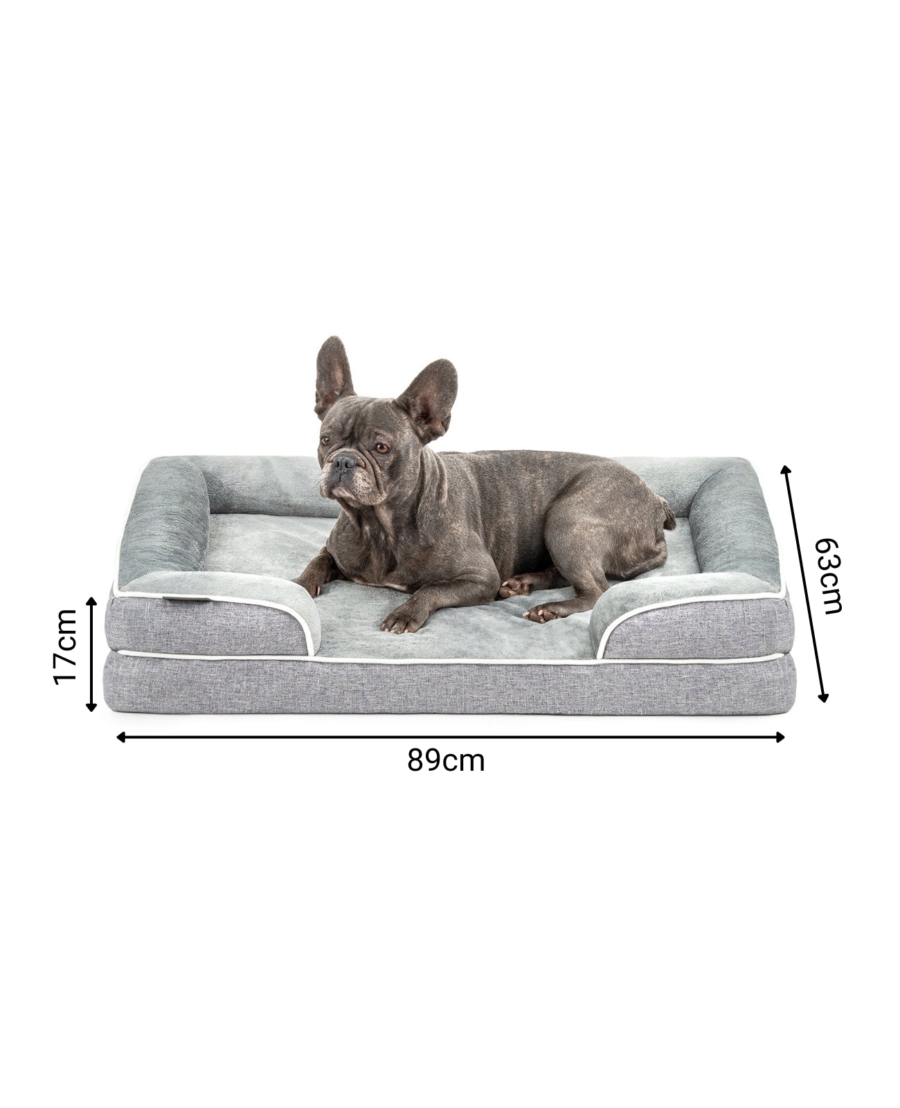 Lionto Hundebetten cuccia cane 122x89x20 cm grigia ortopedica