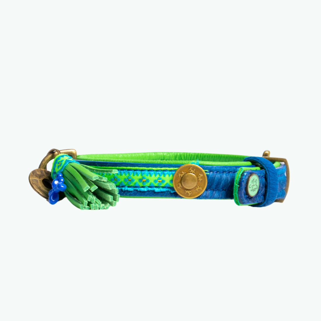 Dog with a Mission Zula XS collare cane pelliccia blu verde