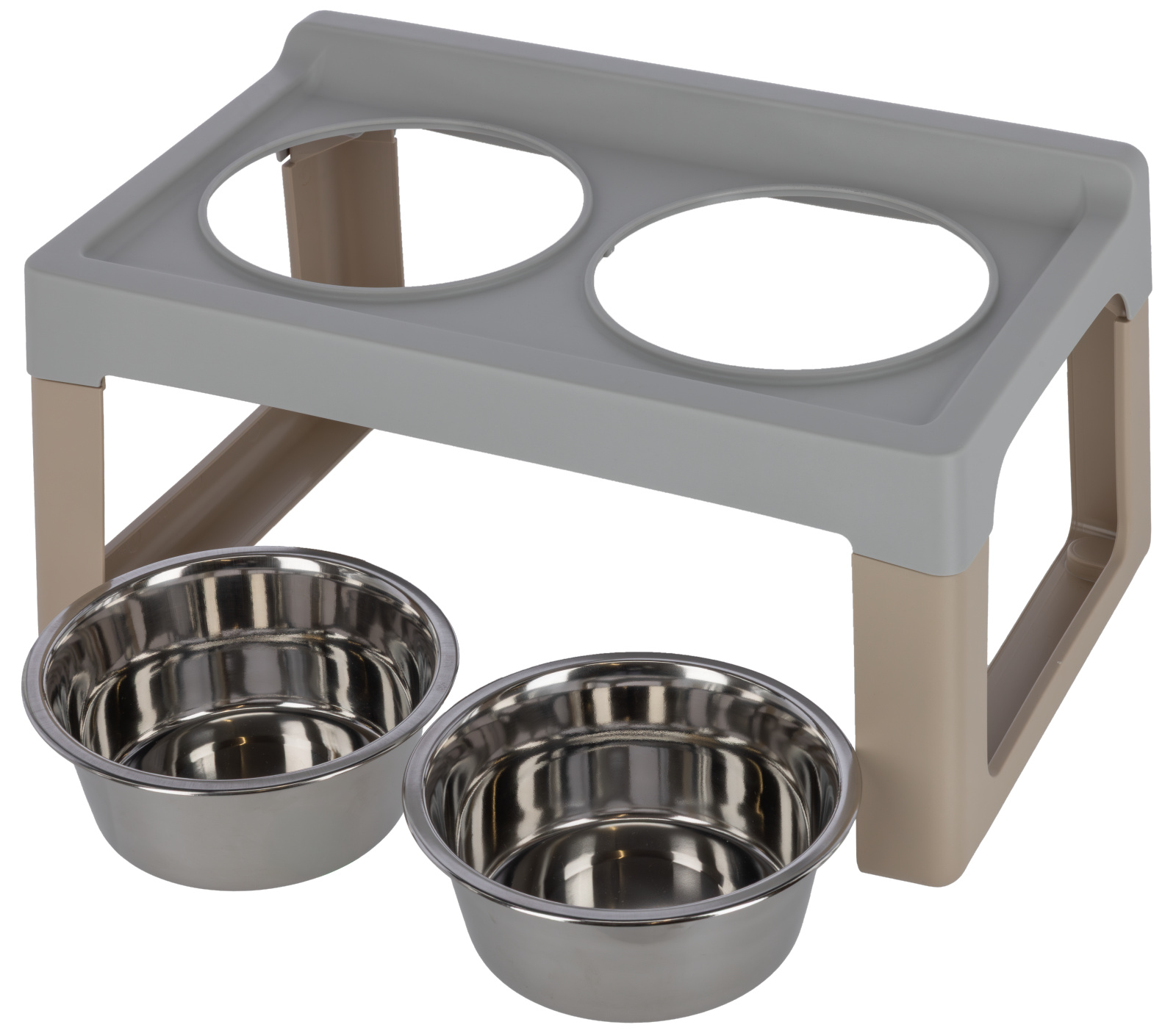 Kerbl Pet Lifter Feeding Bar ciotola doppia rialzata acciaio