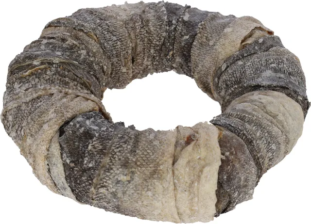 Kerbl Pet Rawhide Ring snack cane anello pelle e pesce