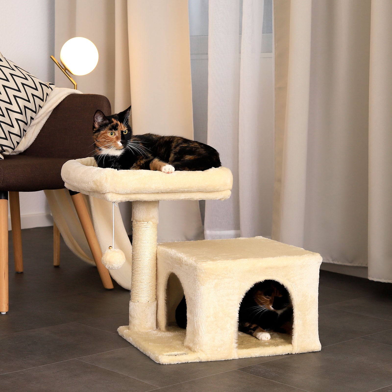 Lionto Katzenkratzbäume tiragraffi gatto 50 cm grigio sisal
