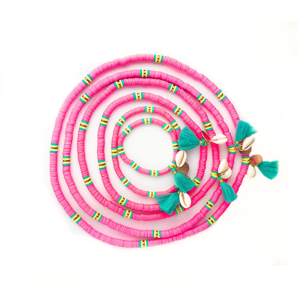 Dog with a Mission Bondi Beach collana cane XL rosa fino 60 cm