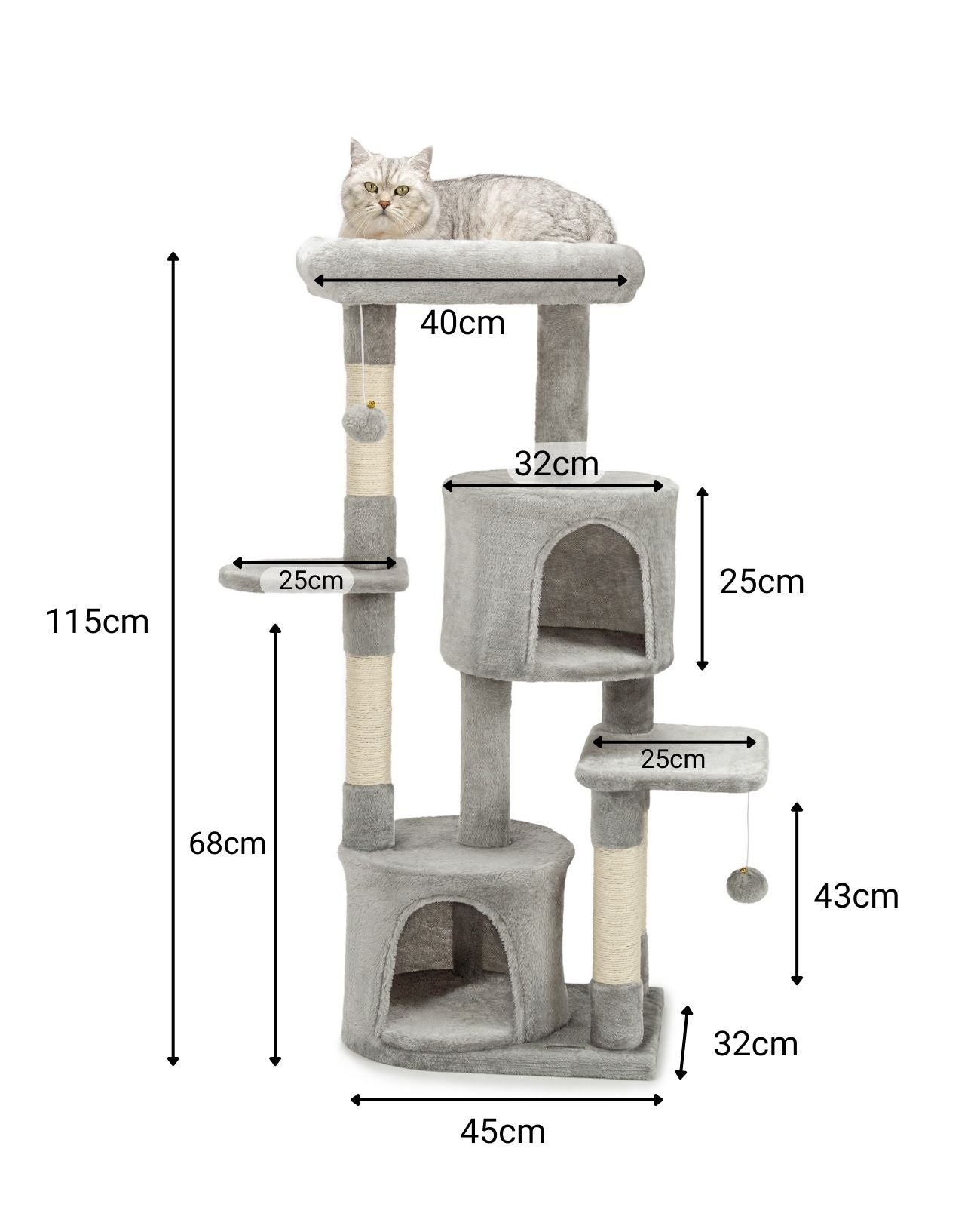 Lionto Katzenkratzbäume tiragraffi 115 cm beige con cu affection